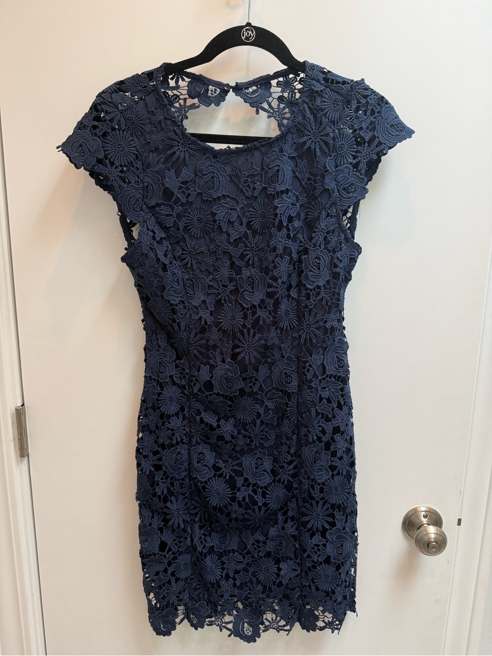 Lulu's Navy Floral Crochet Mini Dress